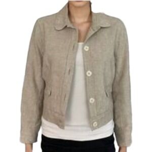 Proenza Schouler x Target Linen Blend Button Front Jacket Beige Size XL‎